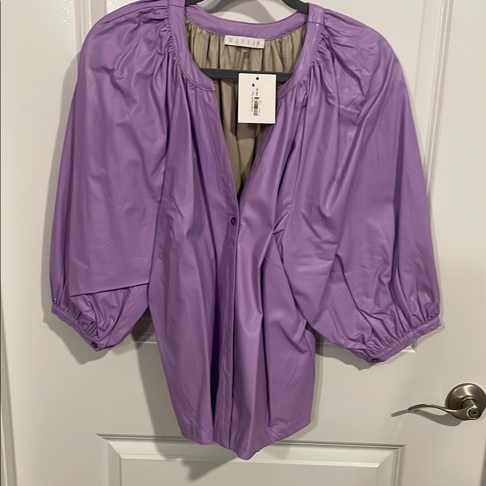 Lavender Women's Top pleather L